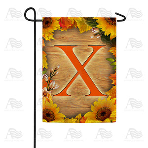 Autumn Sunflowers Monogram Double Sided Garden Flag
