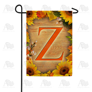 Autumn Sunflowers Monogram Double Sided Garden Flag