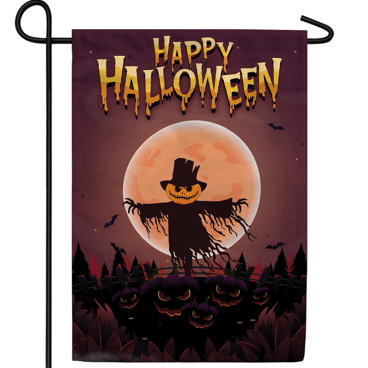 Eerie Pumpkin Patch Double Sided Garden Flag