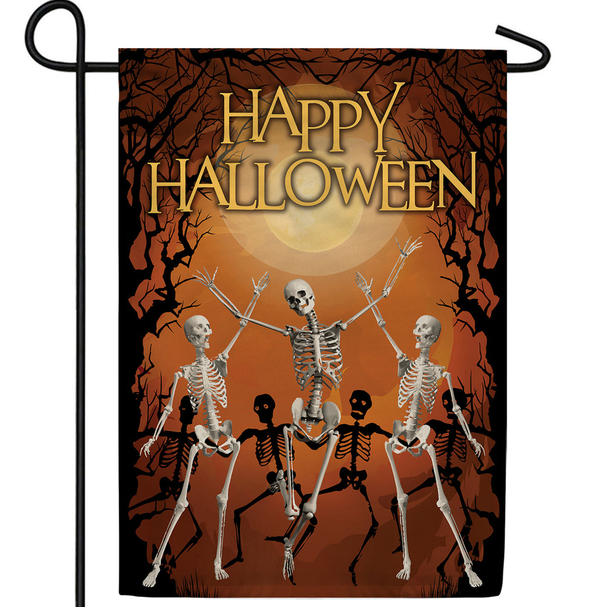 Dancing Skeletons Double Sided Garden Flag