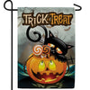 Cat In Pumpkin Bucket Double Sided Garden Flag