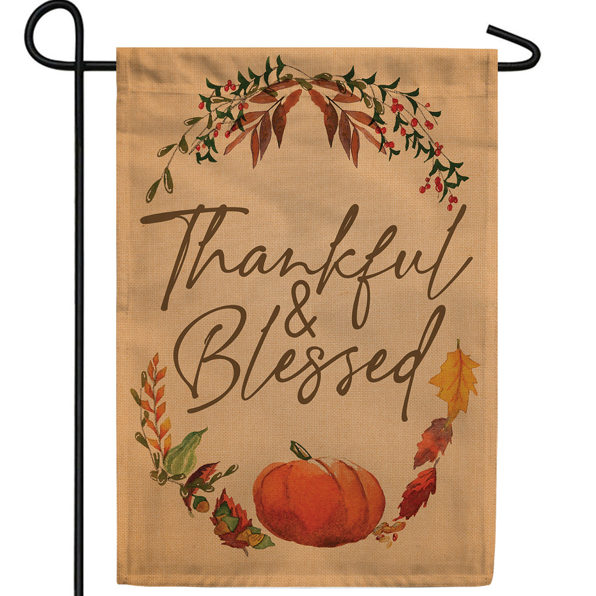 Thankful & Blessed Pumpkin Double Sided Garden Flag