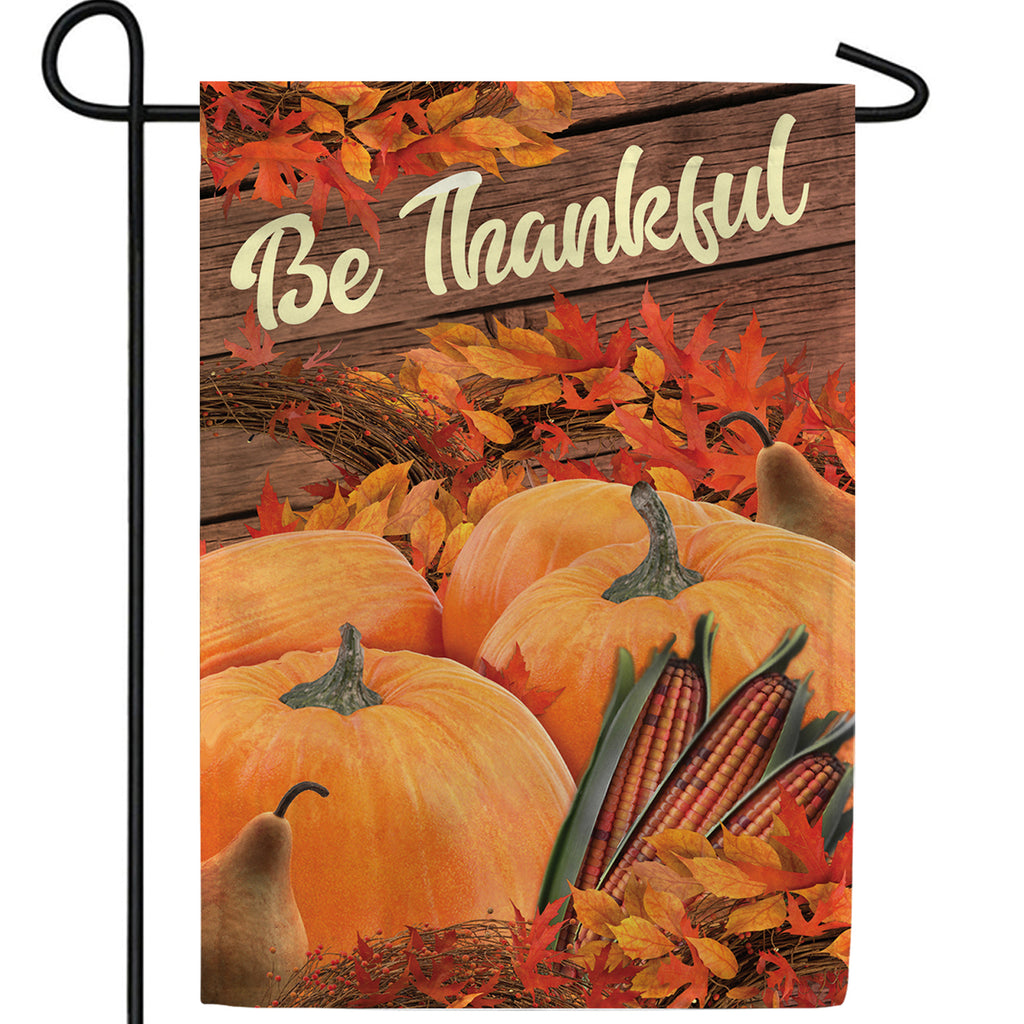 Be Thankful Pumpkin Double Sided Garden Flag