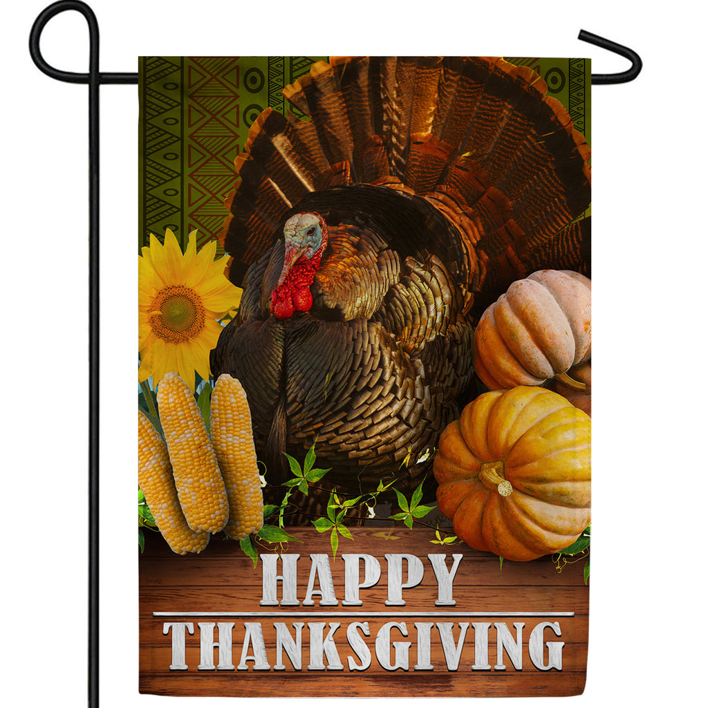 America Forever Thanksgiving Turkey Double Sided Garden Flag