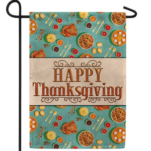 Thanksgiving Foods Double Sided Garden Flag