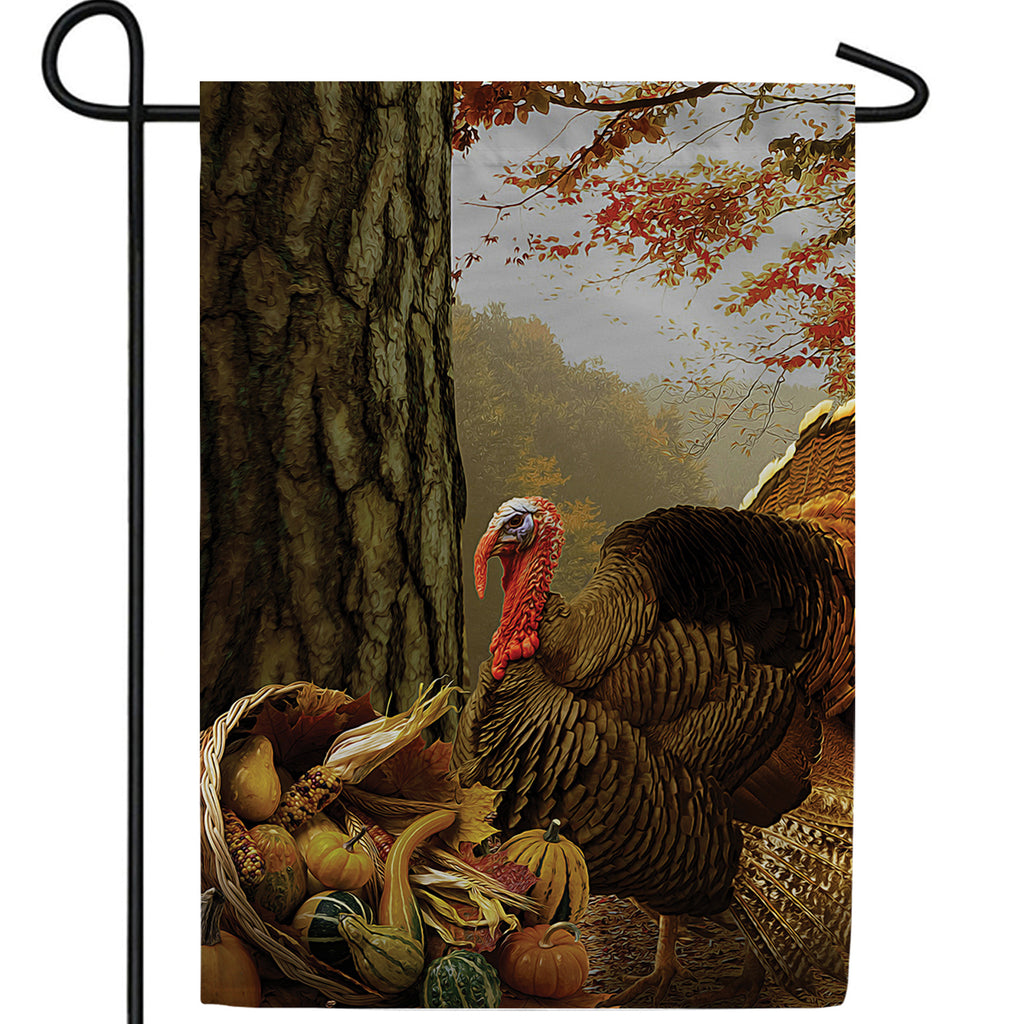 Turkey With Cornucopia Double Sided Garden Flag
