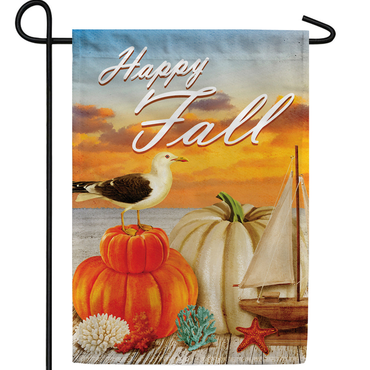 Fall At The Beach Double Sided Garden Flag