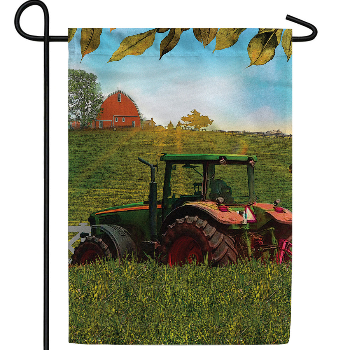Farming Until Sunset Double Sided Garden Flag
