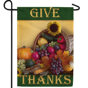 Cornucopia Runneth Over Double Sided Garden Flag