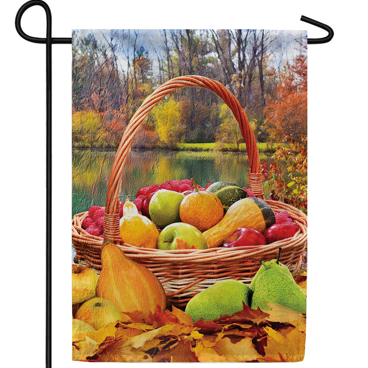Fall Bountiful Basket Double Sided Garden Flag