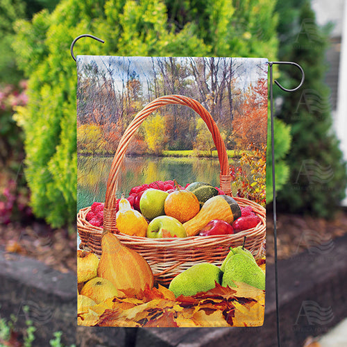 Fall Bountiful Basket Double Sided Garden Flag