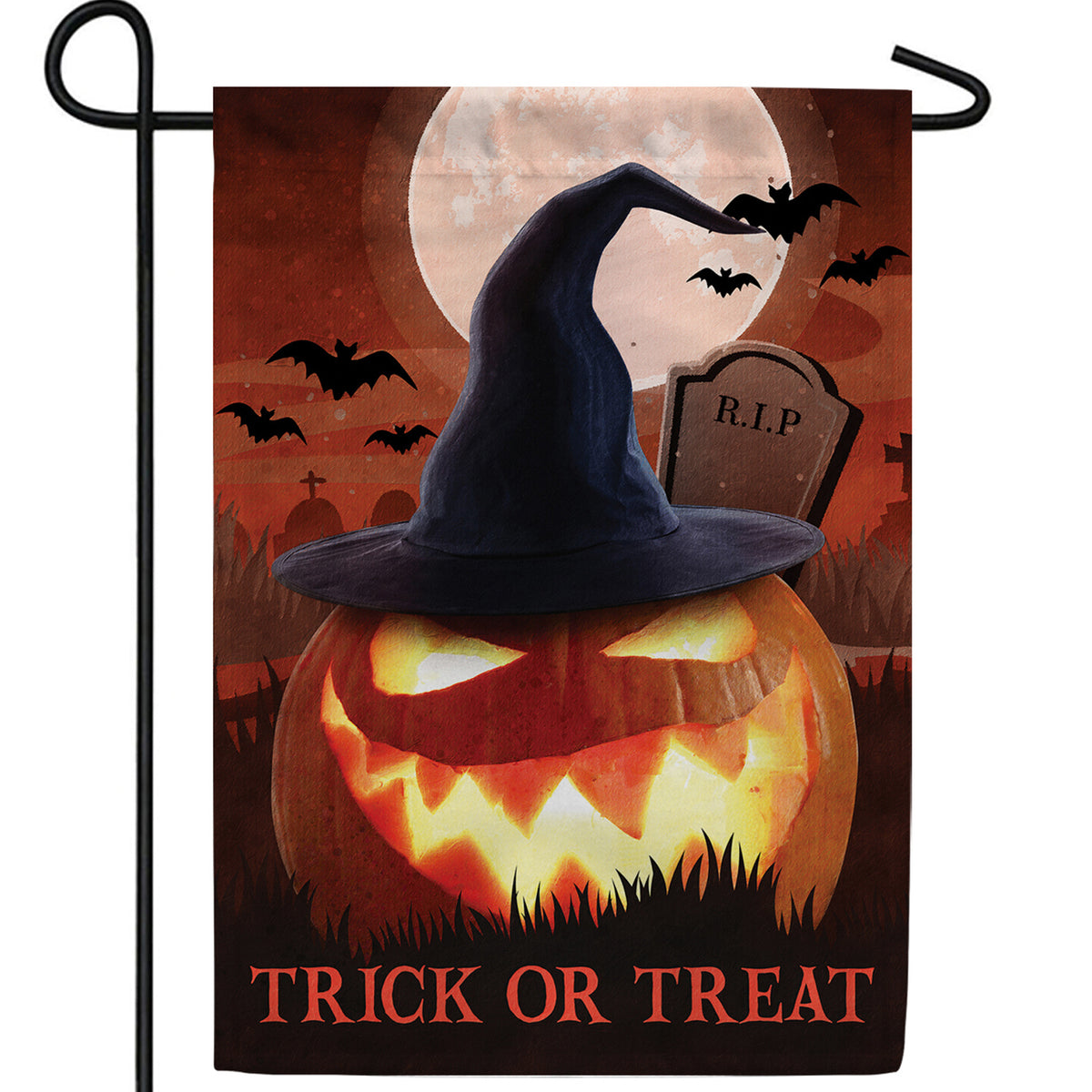 Glowing Jack-O-Lantern Double Sided Garden Flag