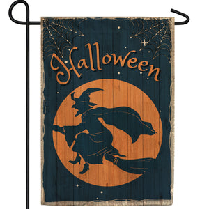 Halloween Witch Silhouette Double Sided Garden Flag