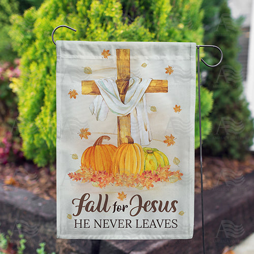 Jesus Never Leaves Double Sided Garden Flag