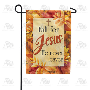 Fall For Jesus Leaf Border Double Sided Garden Flag