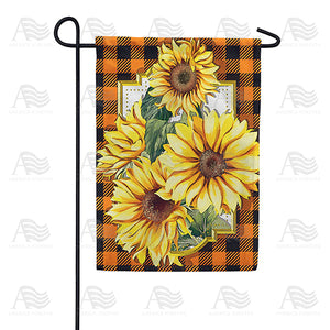 Sunflower Plaid Double Sided Garden Flag