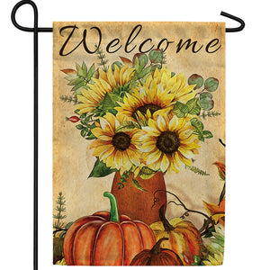 Vase Of Sunflowers Double Sided Garden Flag