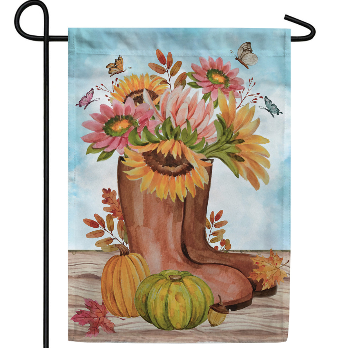 Blooming Boots Double Sided Garden Flag