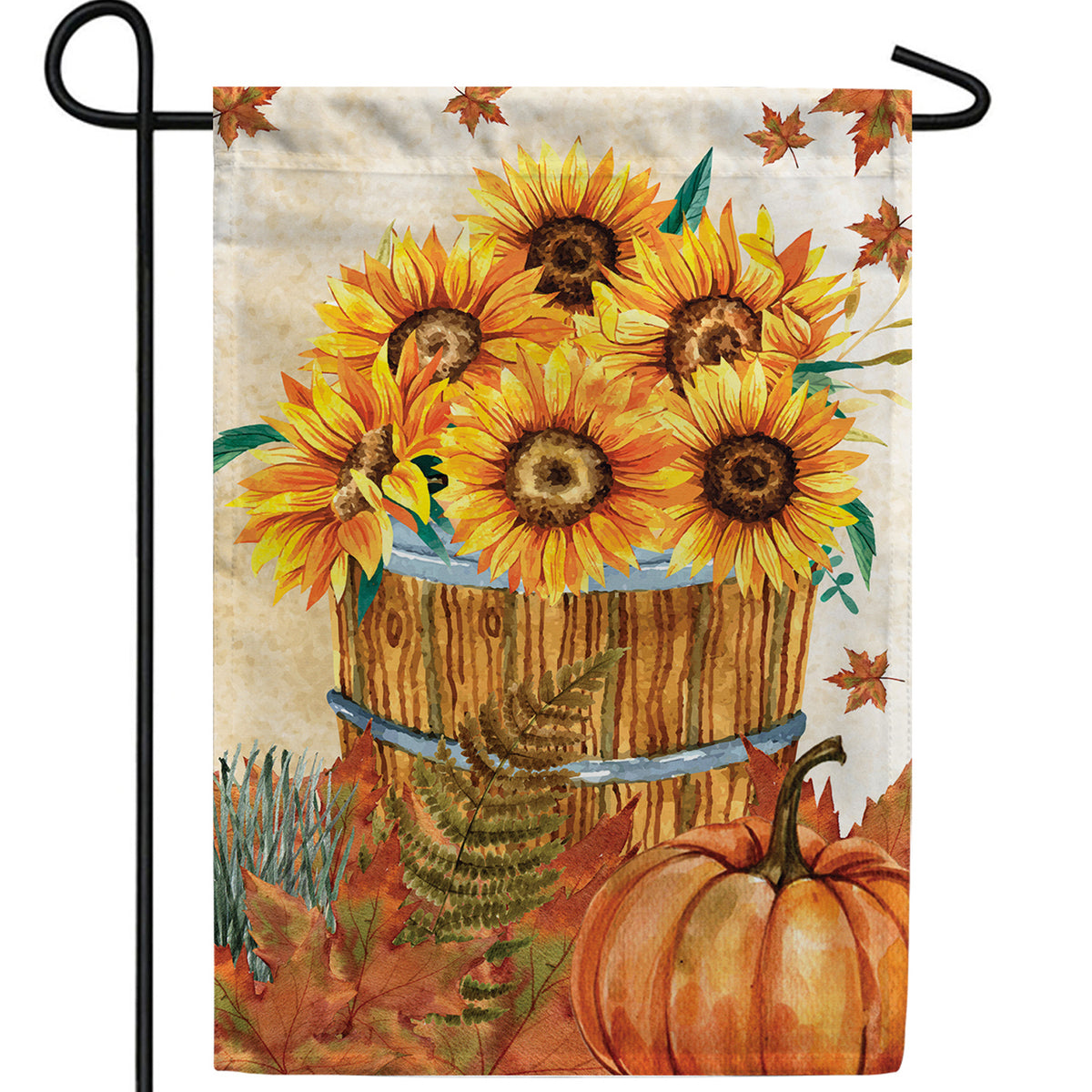 Basket Of Sunflowers Double Sided Garden Flag