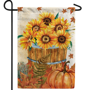 Basket Of Sunflowers Double Sided Garden Flag