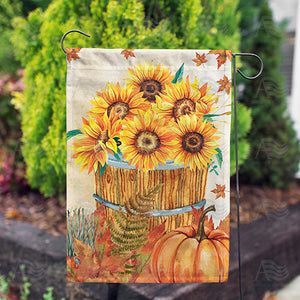 Basket Of Sunflowers Double Sided Garden Flag