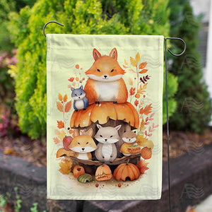 Cute Fall Critters Double Sided Garden Flag