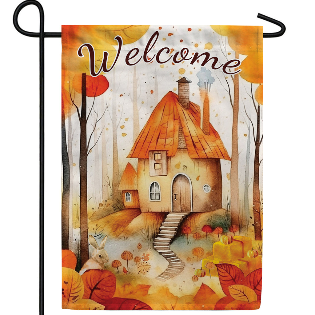 Tiny Hidden Home Double Sided Garden Flag