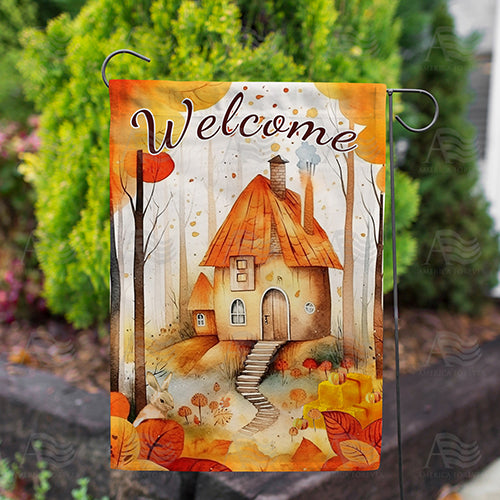 Tiny Hidden Home Double Sided Garden Flag