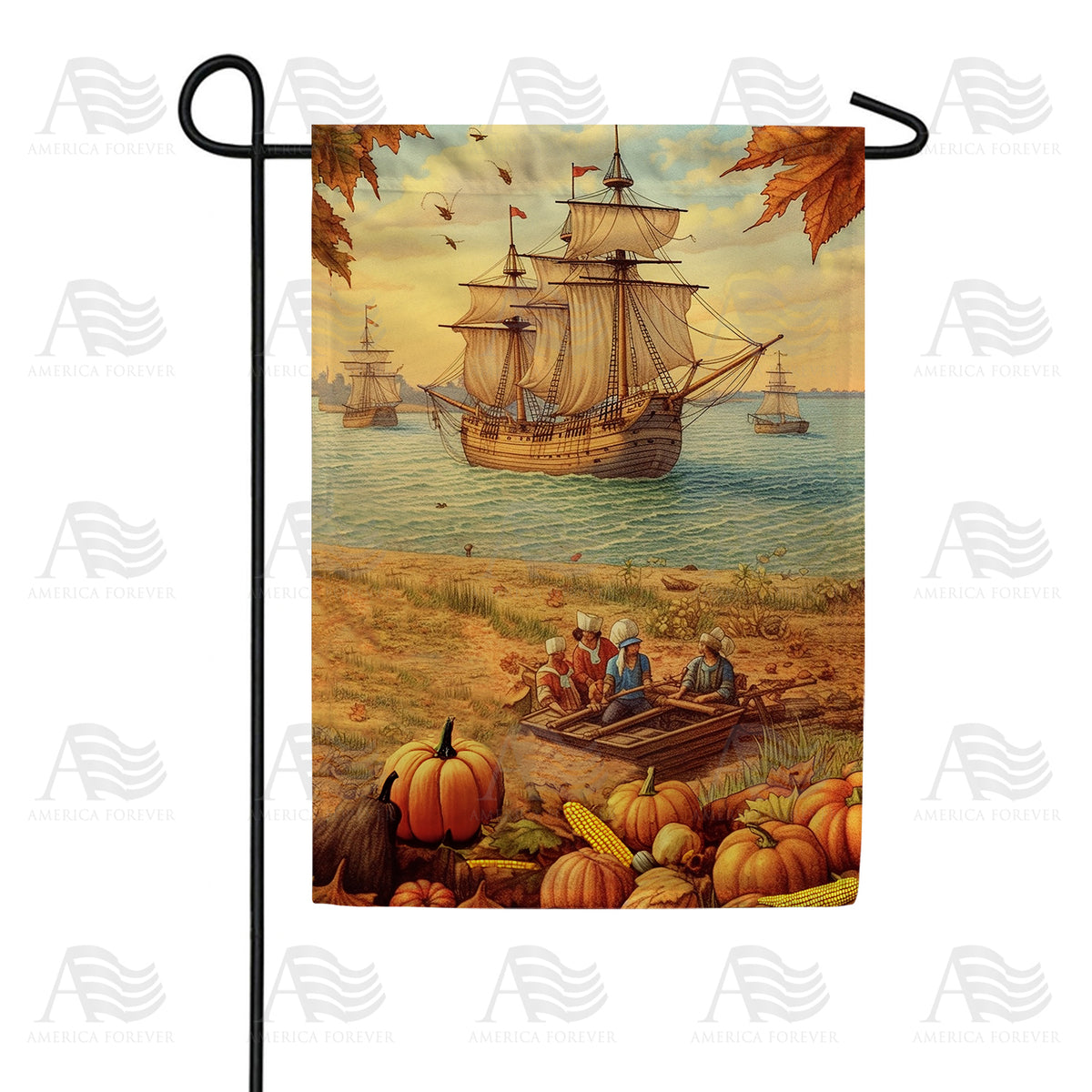 Pilgrim Arrival Double Sided Garden Flag
