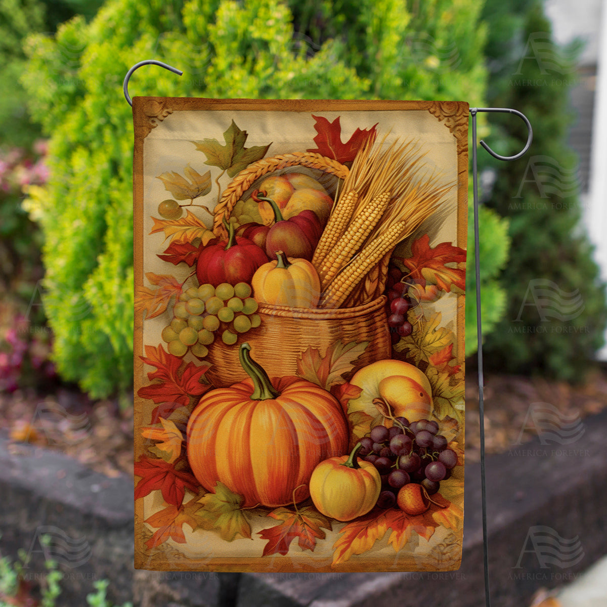 Picture Perfect Harvest Double Sided Garden Flag