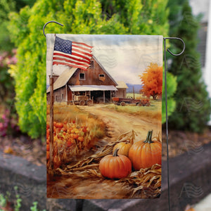 Old Pumpkin Farm Double Sided Garden Flag