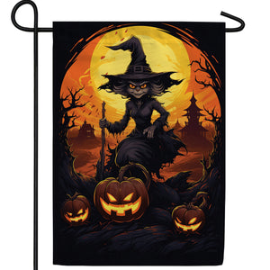 The Cat Witch Double Sided Garden Flag