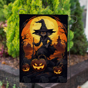 The Cat Witch Double Sided Garden Flag