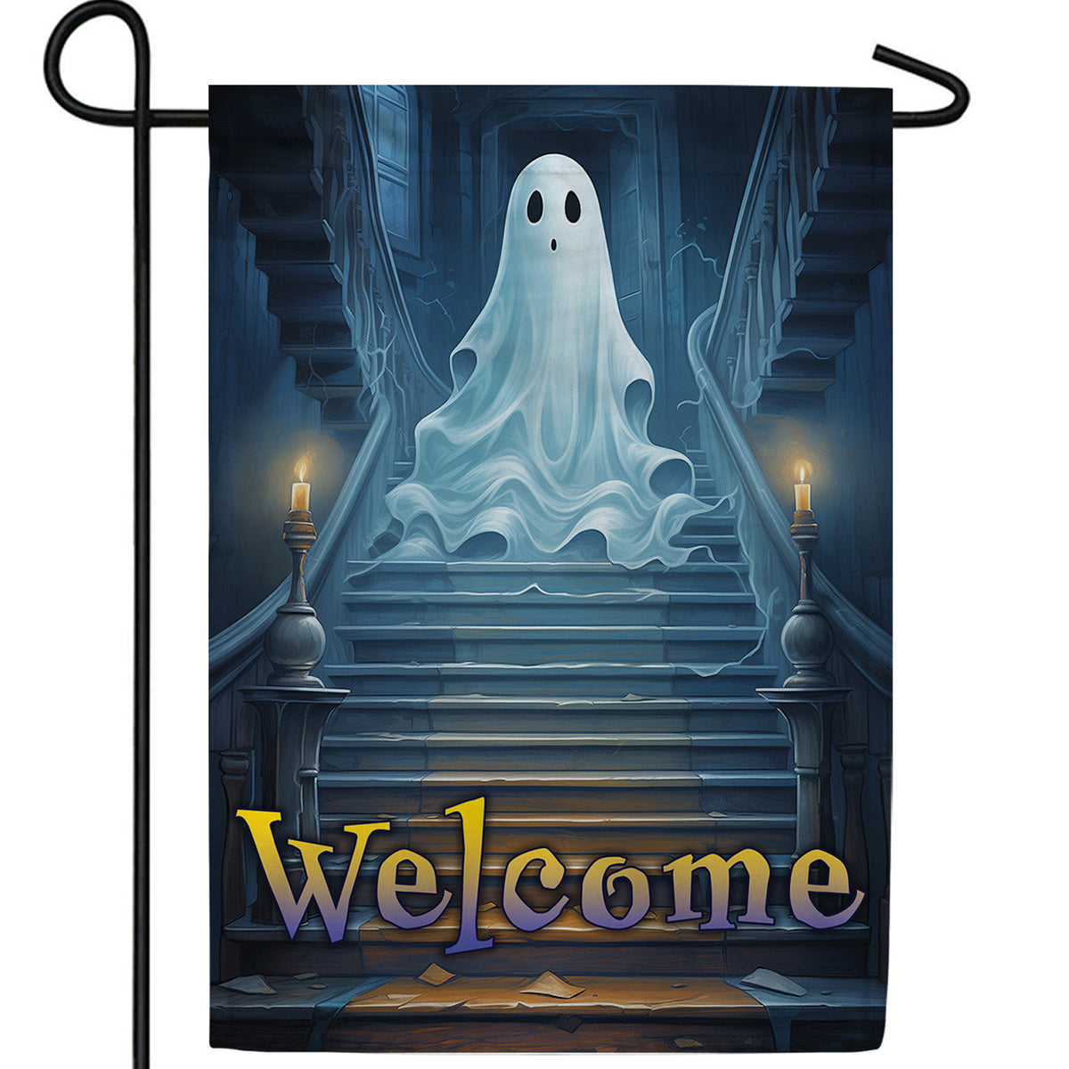Welcome To The Haunted House Double Sided Garden Flag