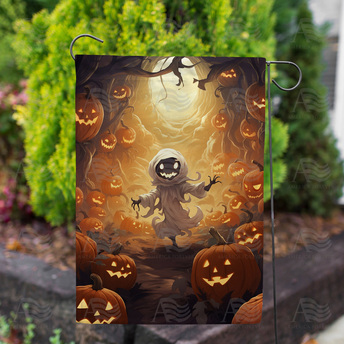 Wicked Pumpkin Tunnel Double Sided Garden Flag