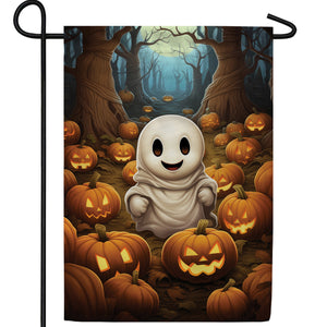 Little Happy Ghost Double Sided Garden Flag