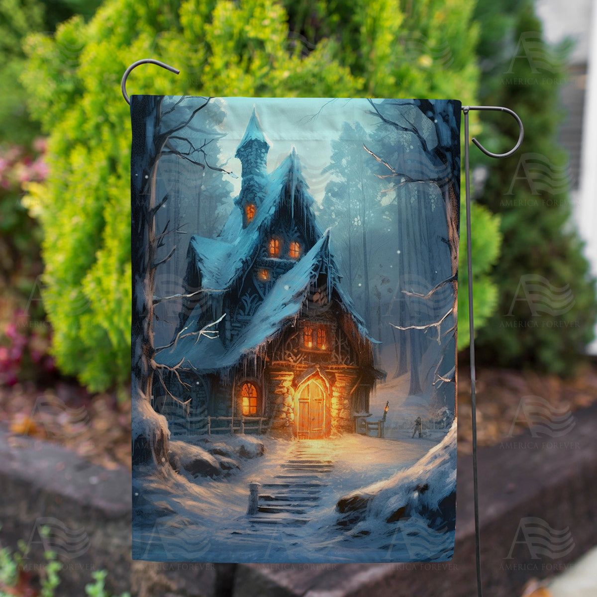 Frozen Evil House Double Sided Garden Flag