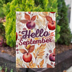 Hello September Colors Double Sided Garden Flag