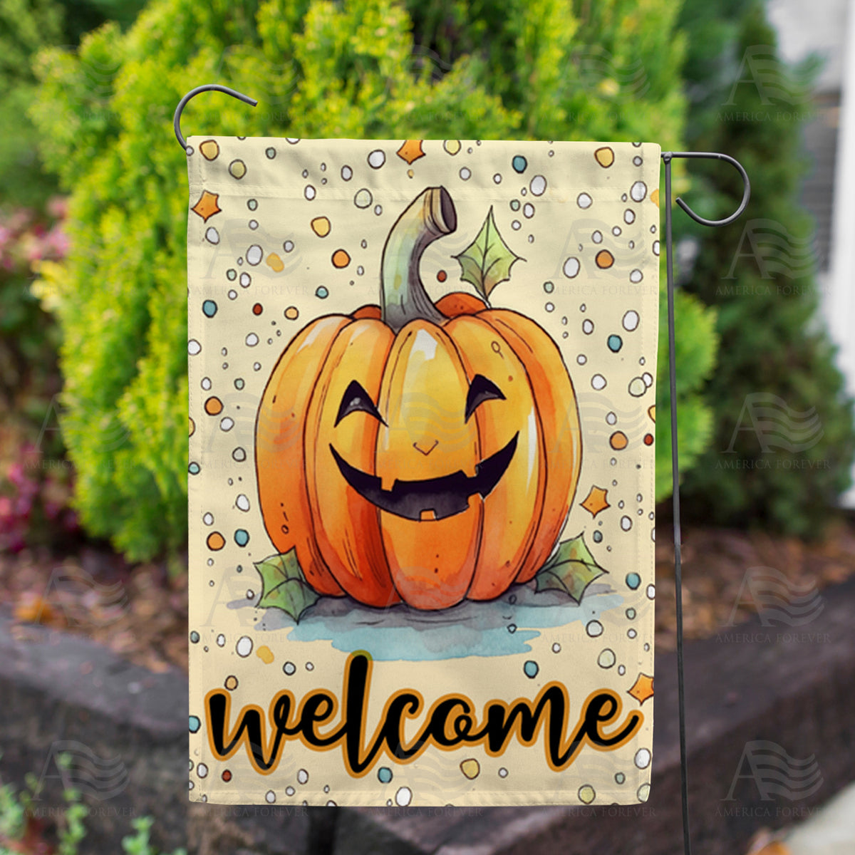 Happy Halloween Pumpkin Double Sided Garden Flag