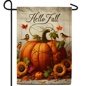 Autumn Pumpkin Welcome Double Sided Garden Flag