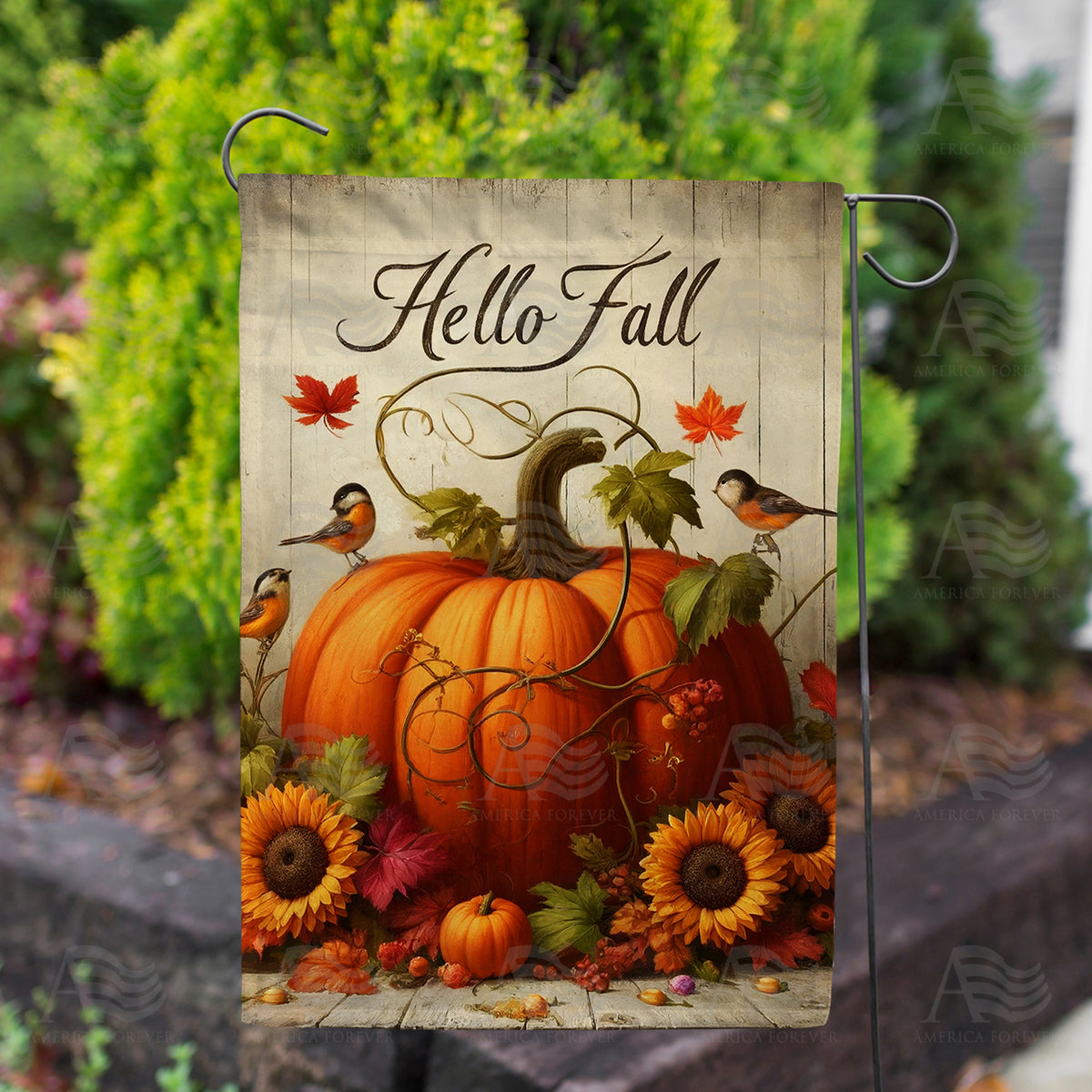 Autumn Pumpkin Welcome Double Sided Garden Flag