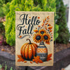 Sunflower Pumpkin Vase Double Sided Garden Flag