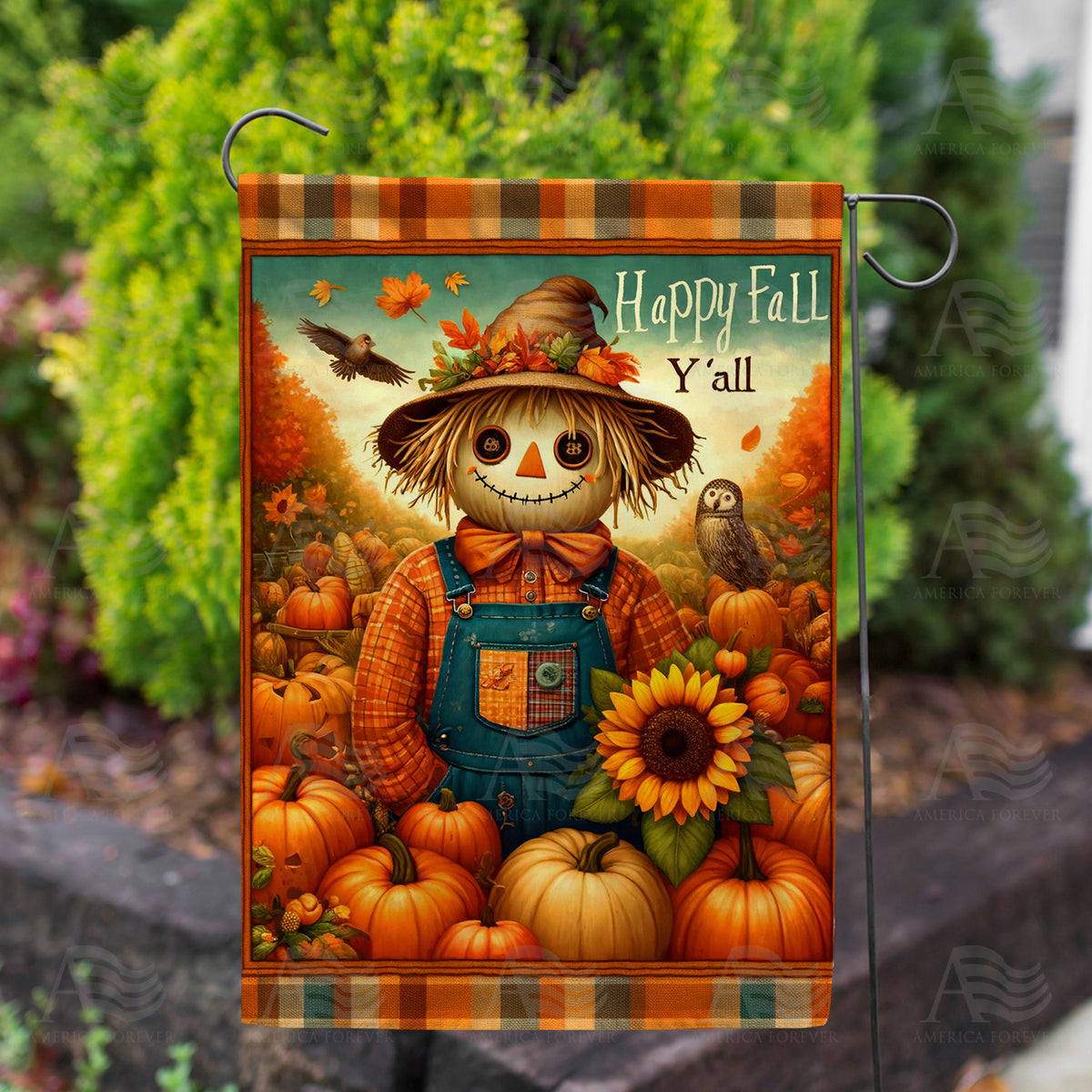 Fall Y'all Scarecrow Double Sided Garden Flag