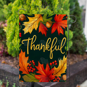 Thankful Leaves Double Sided Garden Flag