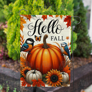America Forever Hello Fall Double Sided Garden Flag