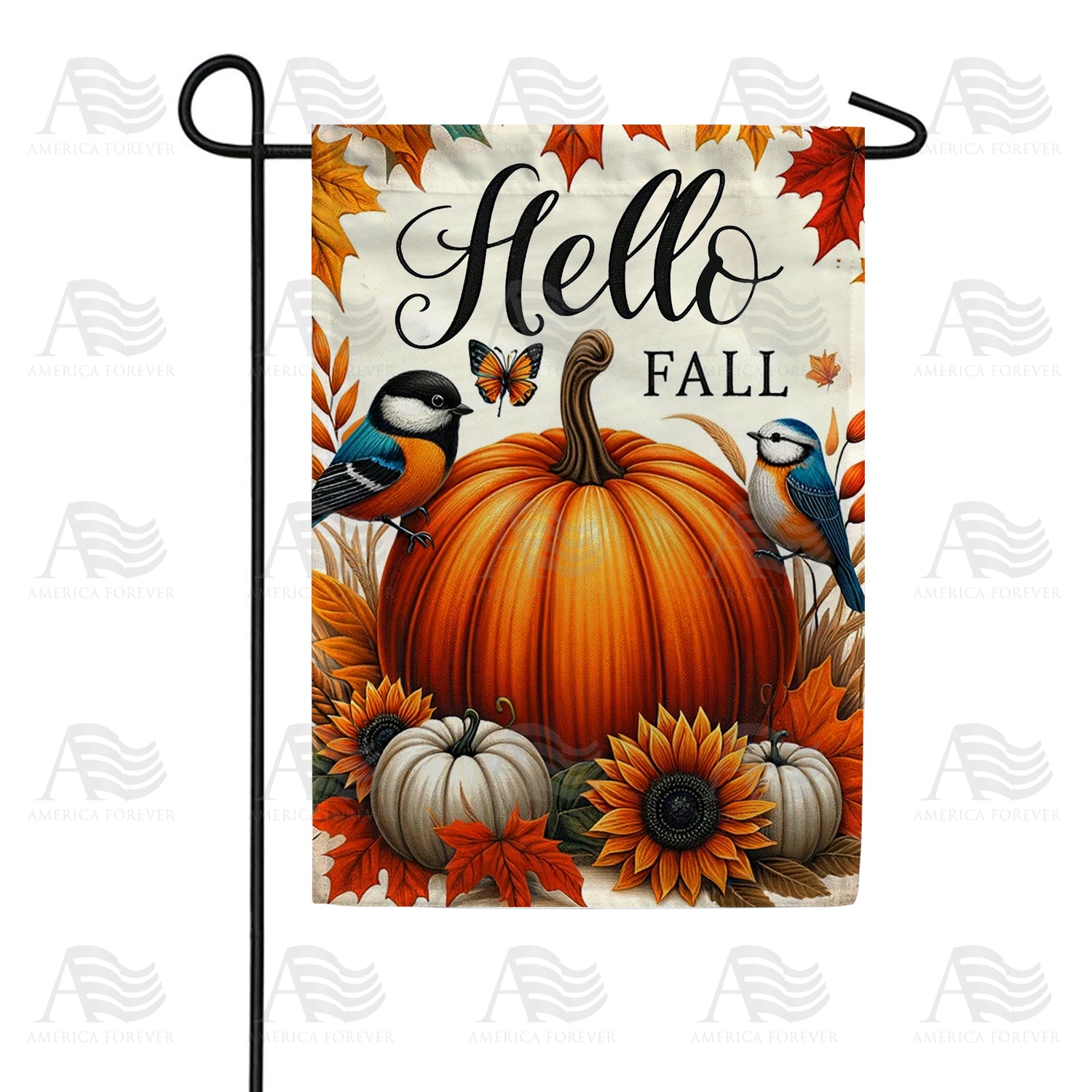 America Forever Hello Fall Double Sided Garden Flag