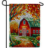 Autumn Barn Mosaic Double Sided Garden Flag