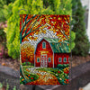 Autumn Barn Mosaic Double Sided Garden Flag