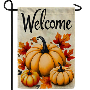 America Forever Welcome Pumpkin Double Sided Garden Flag