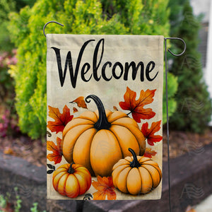 America Forever Welcome Pumpkin Double Sided Garden Flag